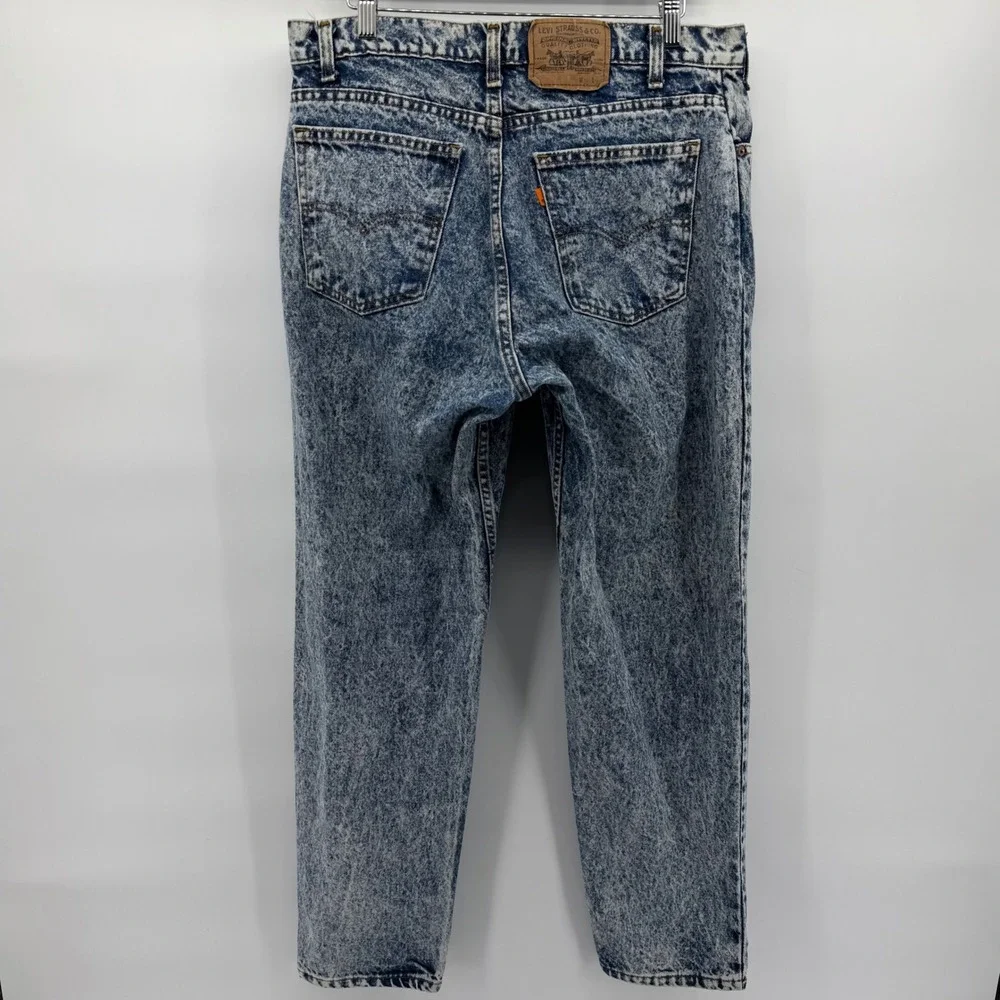 Vintage 80's Levi's 550 Orange Tab Acid Wash Jeans‎ USA Made 36x30 Relaxed Fit